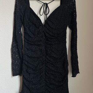 Selfie Leslie Elegant Black Lace Mini Dress